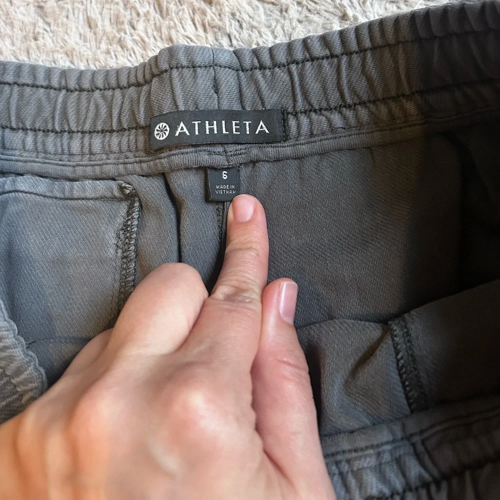 Athleta Gray Drawstring Active Shorts - Picture 3 of 9